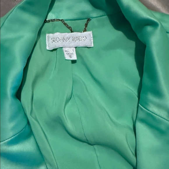 Ronny Kobo Alex Blazer Jacket NWT Size Medium Green Satin Oversized $429 - Picture 5 of 9